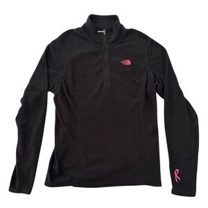 The North Face Women's Black Quarter Zip Breast Cancer Awareness Fleece - Size L